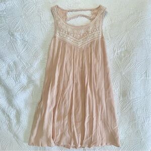 Hollister Blush Pink Coquette Dress with Lace Accents